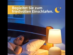 Best NETTLIFE - Juego de 2 lámparas de noche con cable, luz de noche de tela blanca, diseño moderno para dormitorio Blanco