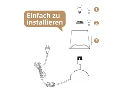 Best NETTLIFE - Juego de 2 lámparas de noche con cable, luz de noche de tela blanca, diseño moderno para dormitorio Blanco