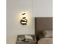 New NETTLIFE - Lámpara de pared LED para interiores, moderna, color , 7 W, luz blanca cálida de 3000 K Negro