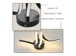 New NETTLIFE - Lámpara de pared LED para interiores, moderna, color , 7 W, luz blanca cálida de 3000 K Negro
