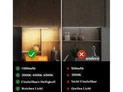 Clearance NETTLIFE - Luz LED para debajo del gabinete con sensor de movimiento, recargable por USB, 1500 mAh, para pasillo y armario Plateado