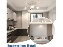 Online NETTLIFE 4 puntos LED orientables a 350° GU10 en metal cobre, lámpara moderna para sala, dormitorio, cocina, comedor, pasillo máximo 4x25W Plateado