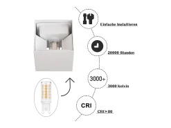 Online NETTLIFE Aplicación LED para Muro Int/Ext, Caliente IP65, para Casa, Dormitorio, Pasillo, Escalera Blanco