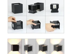 Discount NETTLIFE Aplicación LED para Muro Externa Negra, Up Down, IP65, 3000K, para Escalera Negro