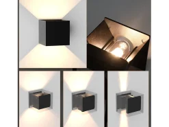 Discount NETTLIFE Aplicación LED para Muro Externa Negra, Up Down, IP65, 3000K, para Escalera Negro