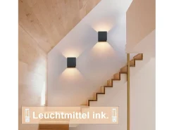 Discount NETTLIFE Aplicación LED para Muro Externa Negra, Up Down, IP65, 3000K, para Escalera Negro