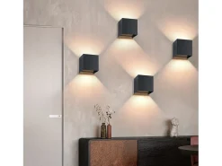 Discount NETTLIFE Aplicación LED para Muro Externa Negra, Up Down, IP65, 3000K, para Escalera Negro