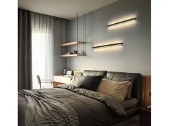 Online NETTLIFE Aplique LED para Interiores - Lámpara de Pasillo Moderna de 60 cm y 21 W, Color Blanco cálido, para Pasillo Arriba y Abajo Negro