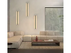 Online NETTLIFE Aplique LED para Interiores - Lámpara de Pasillo Moderna de 60 cm y 21 W, Color Blanco cálido, para Pasillo Arriba y Abajo Negro