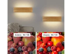 Clearance NETTLIFE Aplique LED para Interiores - Lámpara de de Madera Moderna de 32 CM Lámpara de Escalera con Diseño Arriba y Abajo 11W 3000K Blanco Cálido Marru00f3n