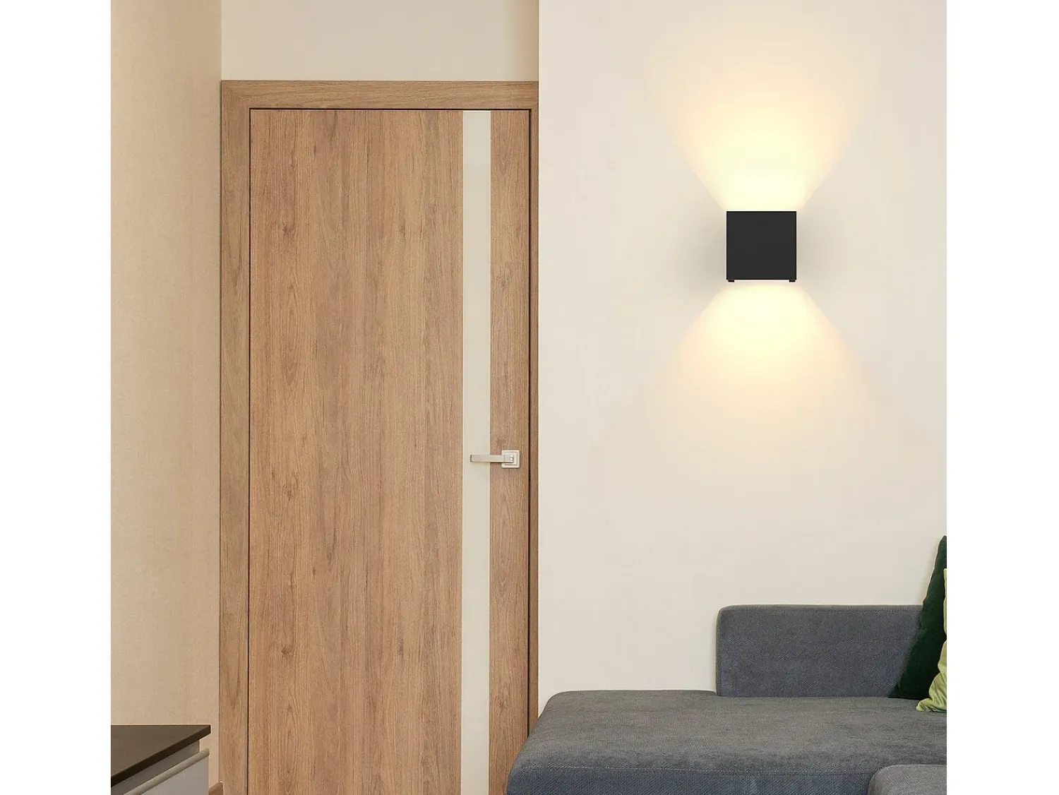 New NETTLIFE Aplique LED Pared, Iluminación Negra, Exterior 5W, Foco Arriba Abajo, IP65, 3000K Blanco Cálido Negro
