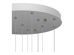 NETTLIFE. Colgante para mesa de comedor de altura ajustable. Colgante de vidrio. -Lámpara colgante. Moderno para jaula de escalera. Lustrera de 15 llamas.