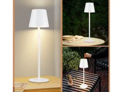 Sale NETTLIFE Dos lámparas de mesa sin cable, luz táctil con batería, lámpara exterior de mesa con 2600 mAh - LED, , recargable por USB. Blanco