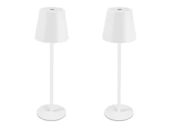 Sale NETTLIFE Dos lámparas de mesa sin cable, luz táctil con batería, lámpara exterior de mesa con 2600 mAh - LED, , recargable por USB. Blanco