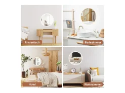 Discount NETTLIFE Espejo con iluminación redonda Espejo de pared LED IP44 redondo 70cm con función de espejo táctil iluminado con luz regulable Transparente