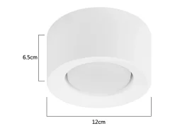 Clearance NETTLIFE Foco de superficie redondo Lámpara de superficie montada Gx53 Lámpara de techo moderna pequeña de 10 W Blanco