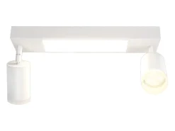 Best NETTLIFE Foco de techo 2 bombillas GU10 dormitorio 3000k 20W negro cálido ajustable metal Blanco