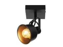 Best NETTLIFE Foco de techo 1 llama aplique vintage E14 diseño retro de alta calidad orientable 350° MAX.40W Negro