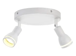 Clearance NETTLIFE Foco de techo LED de 2 bombillas , foco de techo para salón, foco orientable GU10, lámpara moderna de foco. Blanco
