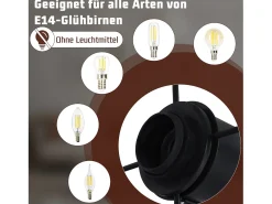 Clearance NETTLIFE Foco de techo E14 ajustable 350° Lámpara de techo vintage de metal para sala de estar Negro