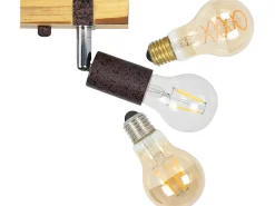 Best NETTLIFE Foco de techo retro 2 lámparas regulables con viga de madera, LED orientable, intercambiable Amarillo