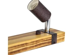 Best NETTLIFE Foco de techo retro 2 lámparas regulables con viga de madera, LED orientable, intercambiable Amarillo