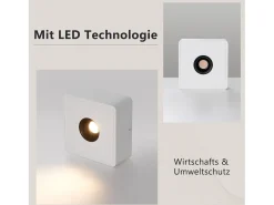 Discount NETTLIFE Foco LED 7W Cálido Foco de Techo Moderno Foco Plano y Cuadrado para Pasillo Cocina Comedor Blanco