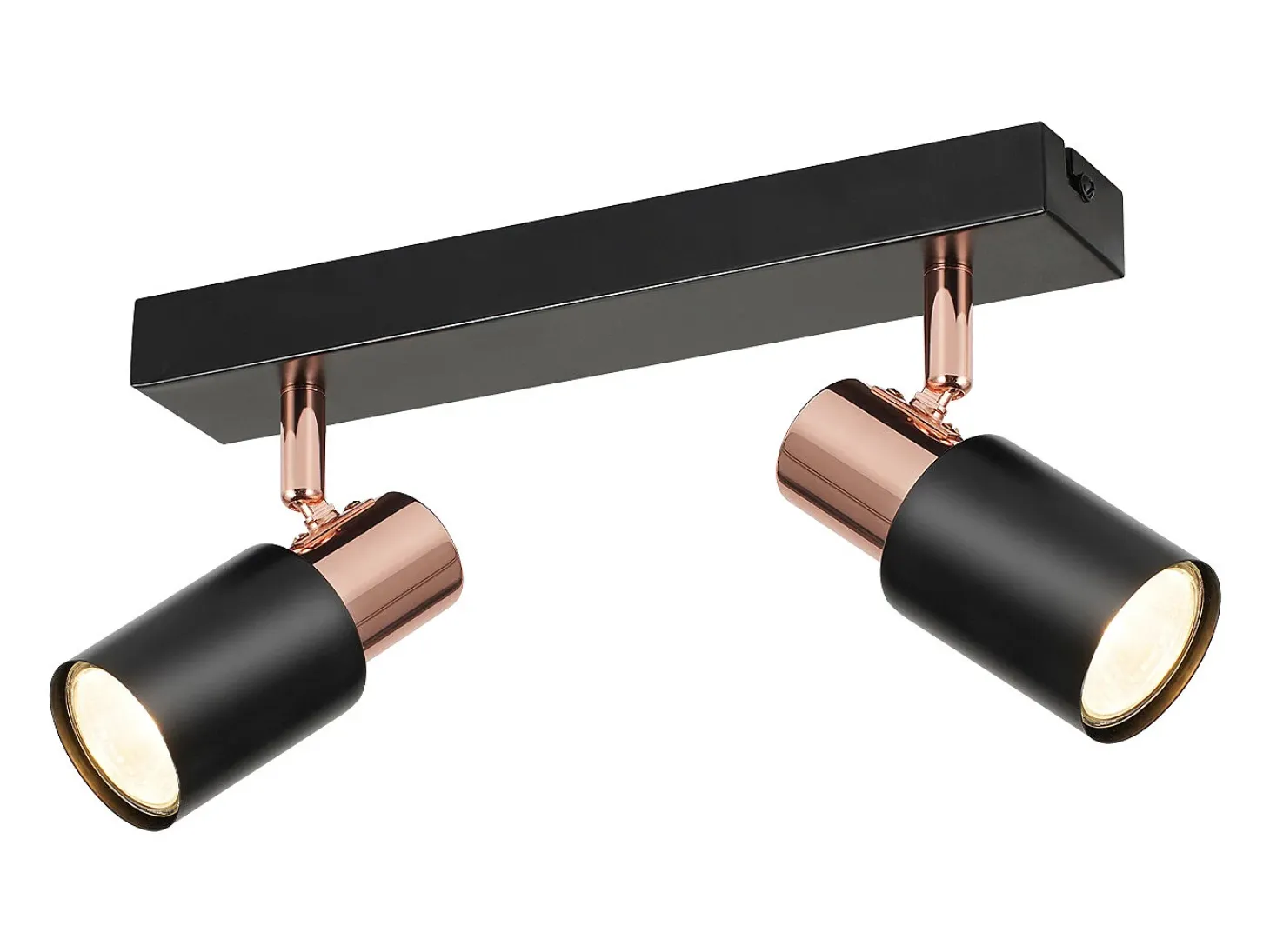 NETTLIFE Foco para techo negro GU10 - 2, lámpara de cocina con llama rotativa de 355° moderna industrial.