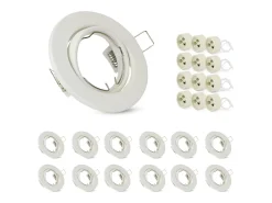 Clearance NETTLIFE Kit 12 Focos GU10 Casquillos Empotrables en Marco 230 V 50 mm Metal Orientable 30° para LED Halógenos Blanco