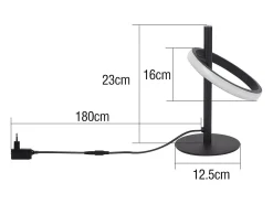 Hot NETTLIFE Lampara de mesa LED blanca moderna en forma de anillo, lámpara de noche rotativa con anillos extraíbles de 13W. Negro