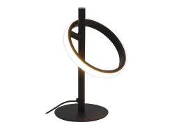 Hot NETTLIFE Lampara de mesa LED blanca moderna en forma de anillo, lámpara de noche rotativa con anillos extraíbles de 13W. Negro