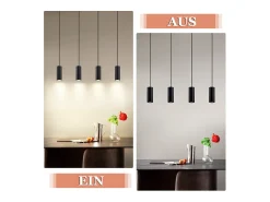 Outlet NETTLIFE Lámpara colgante de metal diámetro 60 cm GU10 4 llamas industrial salón lámpara moderna para interior cocina dormitorio Negro