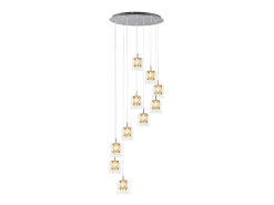 Clearance NETTLIFE Lámpara colgante moderna de cristal G9 para comedor, altura ajustable Plateado