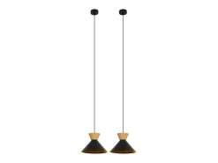 Discount NETTLIFE Lámpara colgante vintage para comedor, 2 lámparas colgantes negras, lámpara colgante industrial E27, metal retro Negro