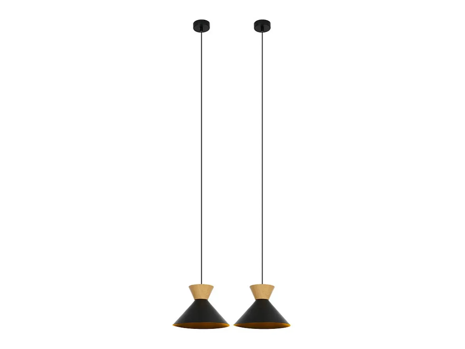 Discount NETTLIFE Lámpara colgante vintage para comedor, 2 lámparas colgantes negras, lámpara colgante industrial E27, metal retro Negro