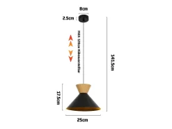 Discount NETTLIFE Lámpara colgante vintage para comedor, 2 lámparas colgantes negras, lámpara colgante industrial E27, metal retro Negro