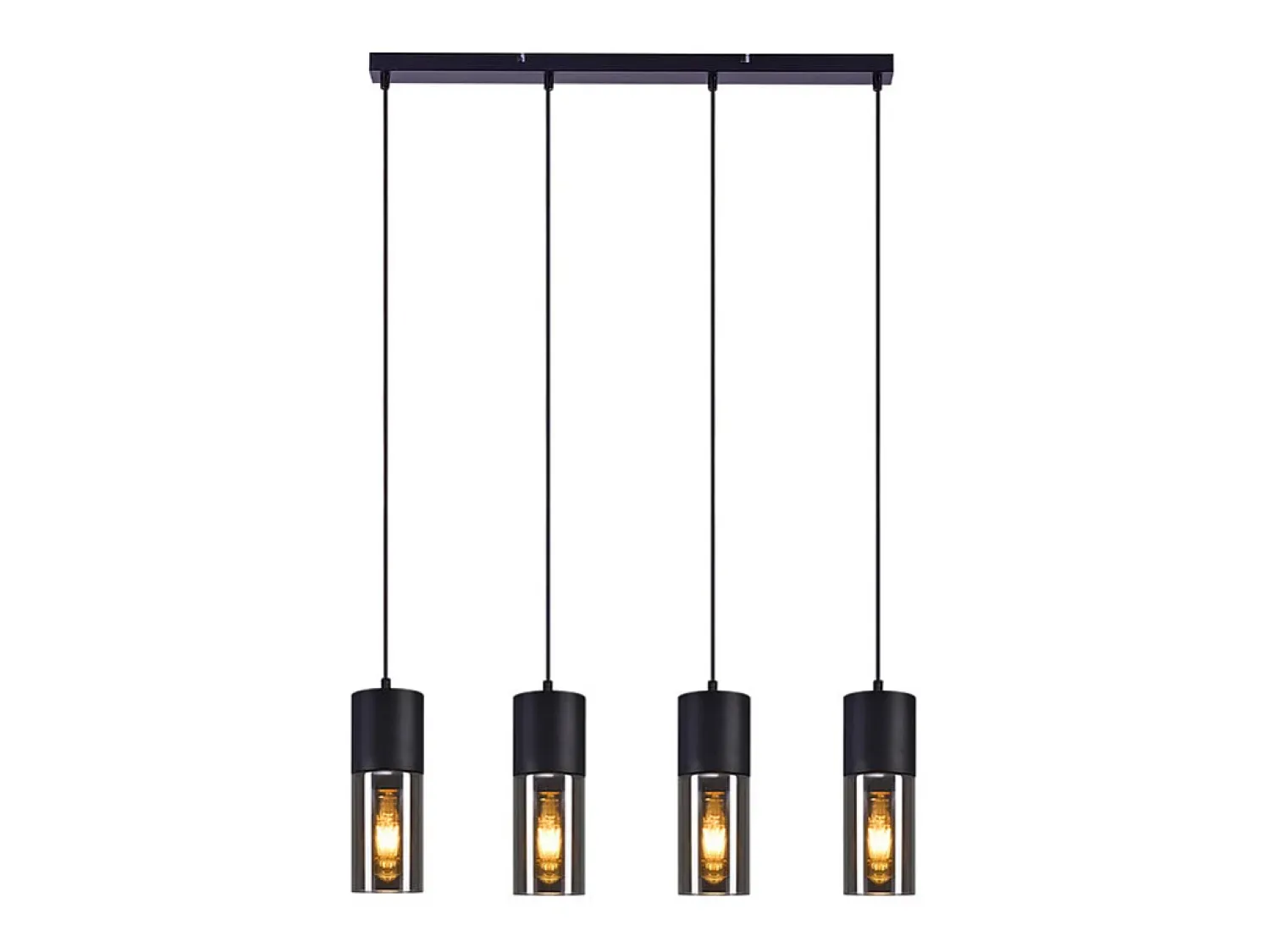 Best NETTLIFE Lámpara colgante para mesa de comedor, E27, 4 llamas, LED ajustable, pantalla de cristal moderna Negro