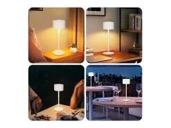 Outlet NETTLIFE Lámpara de mesa LED inalámbrica (paquete de 2): lámpara de mesa regulable al tacto con 3 temperaturas de color, altura ajustable, USB Blanco