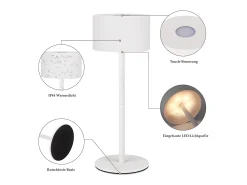 Outlet NETTLIFE Lámpara de mesa LED inalámbrica (paquete de 2): lámpara de mesa regulable al tacto con 3 temperaturas de color, altura ajustable, USB Blanco