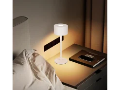 Outlet NETTLIFE Lámpara de mesa LED inalámbrica (paquete de 2): lámpara de mesa regulable al tacto con 3 temperaturas de color, altura ajustable, USB Blanco