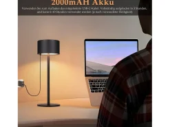 Outlet NETTLIFE Lámpara de mesa LED inalámbrica (paquete de 2): lámpara de mesa regulable al tacto con 3 temperaturas de color, altura ajustable, USB Negro