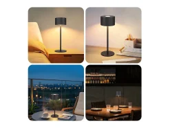 Outlet NETTLIFE Lámpara de mesa LED inalámbrica (paquete de 2): lámpara de mesa regulable al tacto con 3 temperaturas de color, altura ajustable, USB Negro