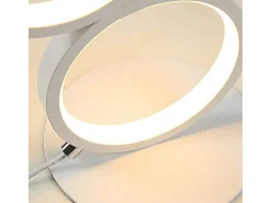Outlet NETTLIFE Lámpara de mesa LED regulable, lámpara de cabecero, diseño moderno táctil, anillo de aluminio metálico, estudio. Blanco