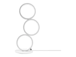 Outlet NETTLIFE Lámpara de mesa LED regulable, lámpara de cabecero, diseño moderno táctil, anillo de aluminio metálico, estudio. Blanco