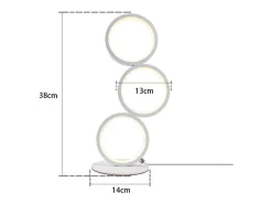 Outlet NETTLIFE Lámpara de mesa LED regulable, lámpara de cabecero, diseño moderno táctil, anillo de aluminio metálico, estudio. Blanco