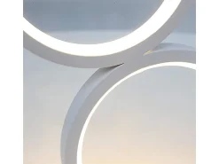 Outlet NETTLIFE Lámpara de mesa LED regulable, lámpara de cabecero, diseño moderno táctil, anillo de aluminio metálico, estudio. Blanco