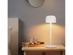 New NETTLIFE Lámpara de mesa LED inalámbrica, lámpara de noche continua con batería Blanco