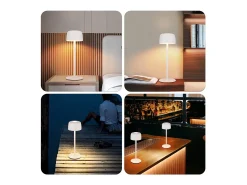 New NETTLIFE Lámpara de mesa LED inalámbrica, lámpara de noche continua con batería Blanco