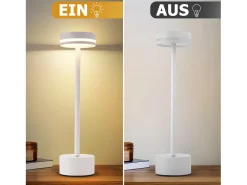Sale NETTLIFE Lámpara de mesa LED inalámbrica , regulable, con batería recargable USB-C, táctil, blanca, para dormitorio Blanco