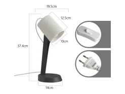 Best NETTLIFE Lámpara de noche, lámpara de mesa para salón con cable - juego de 2 lámparas de mesa modernas pequeñas E14 Gris